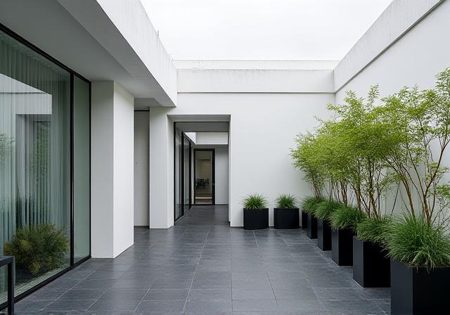 Corte verde minimalista urbana