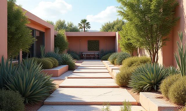 Rendering di un giardino mediterraneo